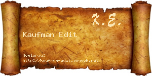 Kaufman Edit névjegykártya